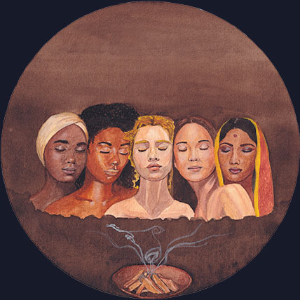 House XI card illustration from the Moon Ritual Oracle & Essential Oils, by Julie Vigneron